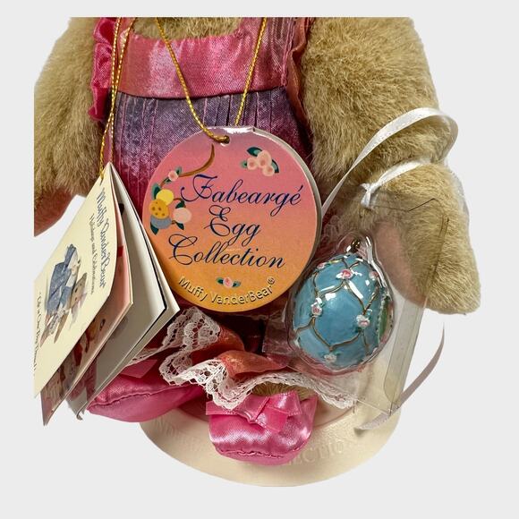 Muffy VanderBear Vintage 1999 Fabearge Egg Pink Satin Dress Slippers Model 5438 - Picture 3 of 14